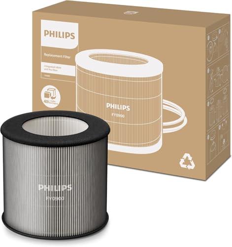 Filtro di ricambio originale Philips per i purificatori d'aria serie 800 e 900 AC0819, AC0820, AC0920, AC0921, HEPA NanoProtect, 12 mesi di durata, nero/bianco (FY0900/30)
