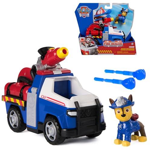 Paw Patrol Fire Rescue: Veicolo Antincendio di Chase con Personaggio, Lanciamissili e Camion Giocattolo, Giocattoli per Bambini e Bambine, 3+ Anni