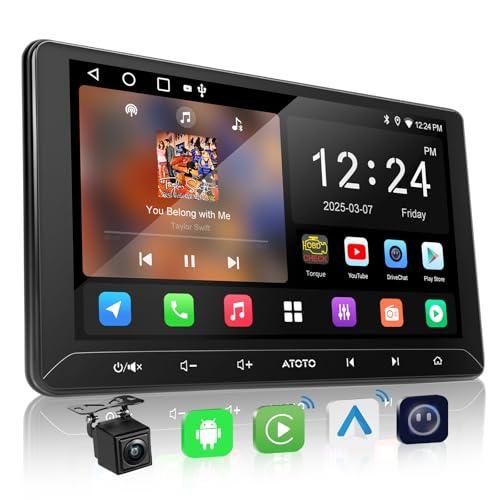 ATOTO A5L Autoradio 2 Din Android 2G+32G, 10 pollici Touchscreen GPS per auto, Tethering di WiFi/BT/USB, CarPlay Wireless e Android Auto Senza fili, Telecamera di backup,MirrorLink, DSP, FM/RDS/TF