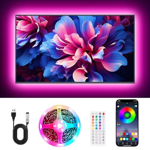 Liwqolx Striscia LED TV Retroilluminazione, 2 metri USB Striscia Led RGB con App Control y Mando a Distancia, 30 LED/Metro, Music Sync per TV,PC, Festa,Cocina