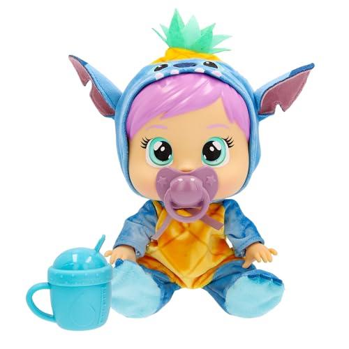 Cry Babies Loving Care Disney Stitch, Bambola interattiva che Piange Lacrime Vere, con Pigiama Intercambiabili - ispirato a Stitch, Regali Giocattolo per Bambini dai 18 Mesi in su