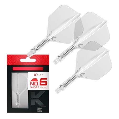 Target Darts K Flex Alette e Aste per Freccette Integrate, No.6 Transparente (Corto) | Confezione da 3 K-Flex - No.6, Kflex Aletta e Asta per Freccette Stampate in Un Unico Pezzo
