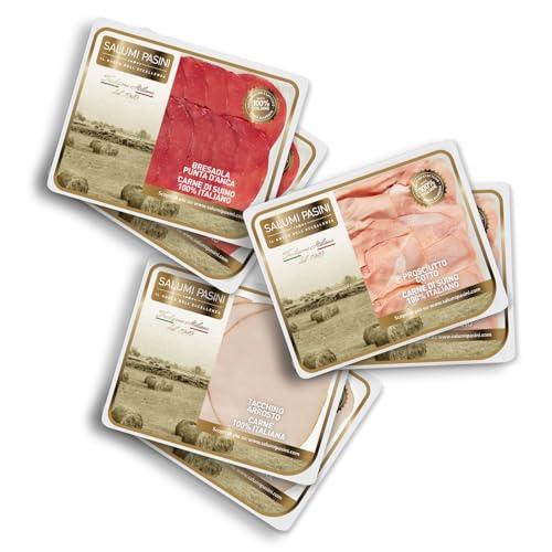 Mix Affettati Sportivo Salumi Pasini® | 6 Vaschette di Salumi Misti | Prosciutto Cotto, Bresaola Punta d'Anca, Arrosto di tacchino | Ricchi di proteine, poveri di grassi, poche calorie