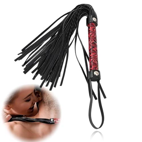 Frusta da Equitazione, 1 PCS Frustino Equitazione Corto, Outdoor Sports Portatile Antiscivolo Simil Pelle Frustino Cavallo, per Cavallo Performances,Frusta in Pelle con Frange,Multiuso