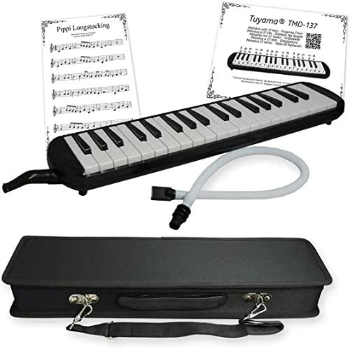 Tuyama® TMD-137A Melodica a 37 tasti, Borsa nera, Completa di tubo con beccuccio