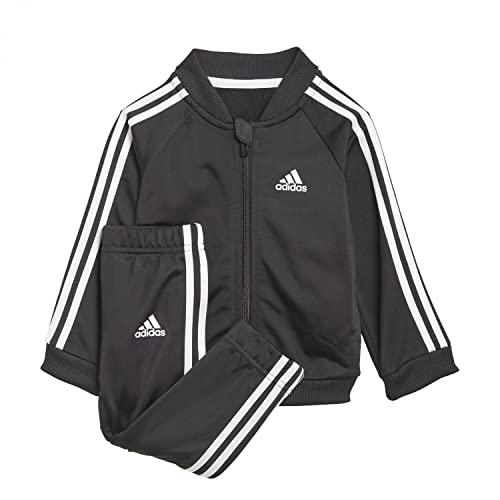 adidas I 3s TS Tric, Tuta da Ginnastica Unisex-Bimbi 0-24, Top:Black/White Bottom:Black/White, 3 Mesi