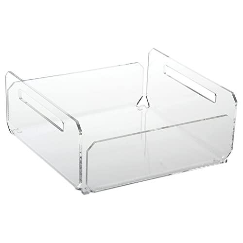 Agplex - Portapiatti/cestino in vetro acrilico - Contenitore piatti plastici buffet modello Musa - Centrotavola in vetro acrilico