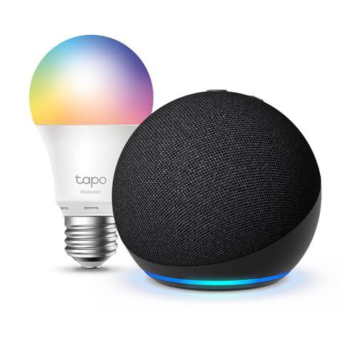 Echo Dot (5ª generazione) | Antracite + Tapo L530EA Lampadina LED Smart (E27), Compatibile con Alexa - Kit di base per Casa Intelligente