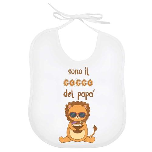 La Ruotante Bavaglino in 100% cotone bavetta papà amore cuore aggiustarlo braccia cocco leggere auguri regalo nascita (5)