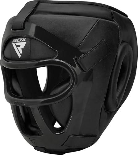 RDX Caschetto Boxe Griglia MMA Allenamento, Maya Hide Pelle Headgear, Professionale Pugilato Protezione Casco per Kick Boxing Sparring Muay Thai Arti Marziali Grappling Taekwondo Karate, Uomo Donna