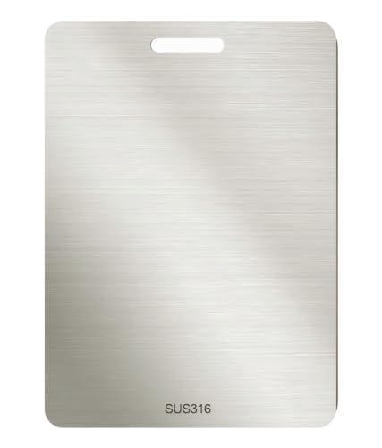 Tagliere Acciaio Inox, Tagliere in Titanio per Cucina - Robusto e Durevole, Può Essere Utilizzato su Entrambi I Lati, Facile da Pulire, Antibatterico e Inodore (34 x 22.9 cm)