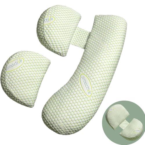 KINGGOO cuscino gravidanza, cuscino maternità per dormire, supporto per schiena, fianchi, gambe, pancia per donne maternità, cuscino per maternità con rivestimento in cotone sfoderabile