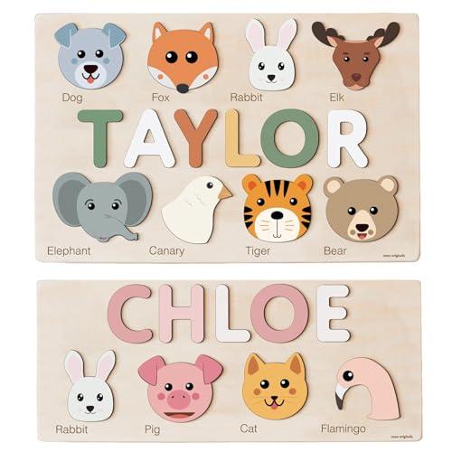 Puzzle con Nome per Bambini Piccoli Ragazzo e Ragazza, Insegna con Nome per Bambino per Camera e Decorazione, Puzzle Personalizzato, Primo Regalo di Natale per Bambini Piccoli