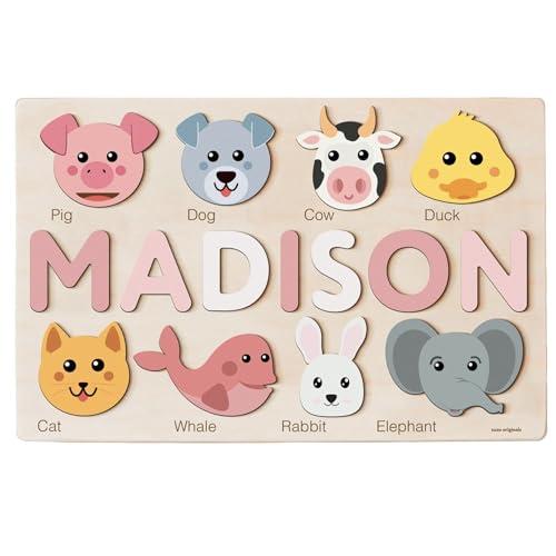 Puzzle Personalizzato Fatto a Mano con Nome per Bambini Piccoli, Regalo di Compleanno Personalizzato per Bambini, Regali di Natale per Bambini Piccoli, Regalo Unico per Nuovo Nato, Giocattolo in Legno