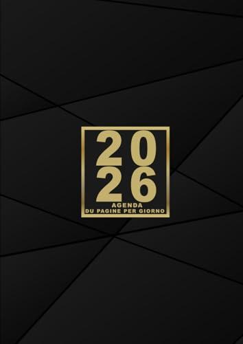 Agenda 2026 due pagine per giorno: 12 mesi italiano da gennaio a dicembre ,con orario | grande formato a4