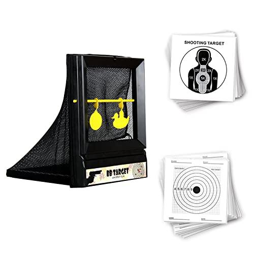 ATFLBOX bersaglio softair bersaglio trappola per proiettili con bersaglio a pendolo trappola per bersagli pistola BB trappola per proiettili con 50 bersagli di carta