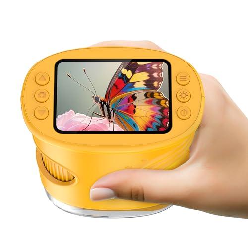 Microscopi per bambini 4K, microscopio portatile mini tascabile 1000X, giocattoli educativi scientifici, regali per bambini dai 4 ai 6 anni, dagli 8 ai 12 anni, studenti, ragazzi e ragazze