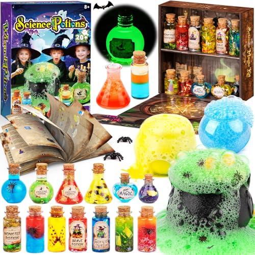 Mostof Kit di pozioni da mago per bambini, miscela 20+ pozioni magiche da fata con calderone magico, giocattolo creativo regalo di compleanno
