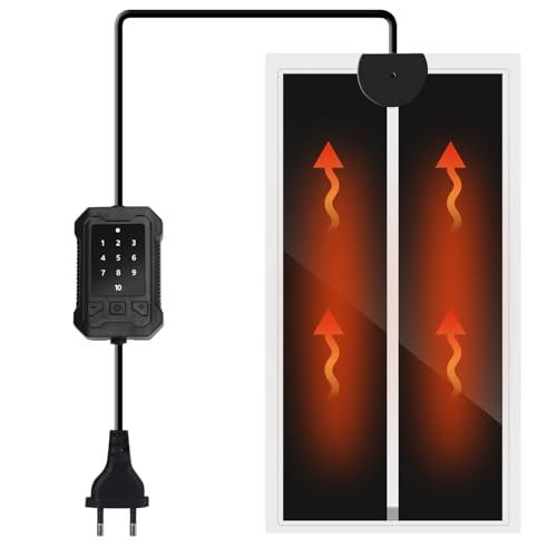 Nobleza Tappetino Riscaldante per Rettili 10 Livelli Temperatura, 7W Piastra Termica per Terrari, 28x15cm Auto-Riscaldamento Termostato per Tartarughe/Gecko/Serpenti/Anfibi/Lucertole