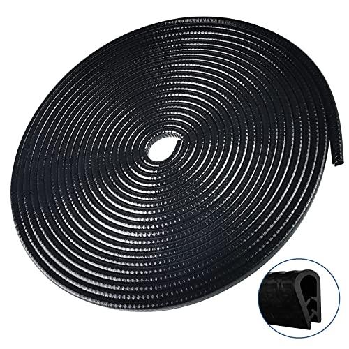 Uootach Protezione Portiera Auto, 5M Paraspigoli Anti-perdite, in gomma a forma di U, ricambi per auto Porte, bagagliaio, cofano (Nero)
