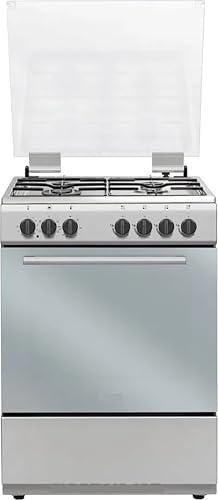 DL664EX - Cucina a gas con forno elettrico, 4 fuochi, 60x60 cm, Inox, Classe energetica A
