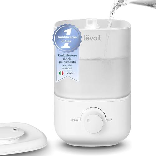 Levoit Umidificatore Ambiente Bambini, fino a 25 Ore, Umidificatore Silenzioso da 23 dB per Camera da Letto, Top Fill Umidificatore con Ugello a 360° per Piante, Spegnimento Automatico, 17W