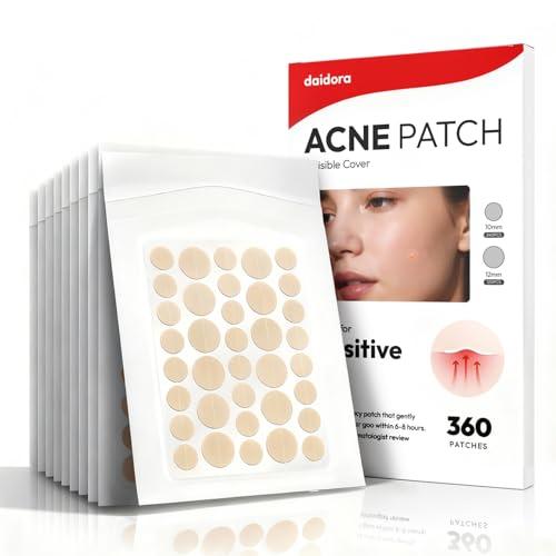 Patch Brufoli Invisibili - Idrocolloide, Impermeabili & Traspiranti - Assorbimento Potente per Acne - 10MM e 12MM (360 Pezzi)