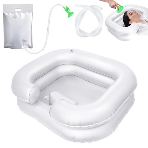 TYBYBB Lavatesta Gonfiabile Portatile da Casa, Lavatesta Portatile per Parrucchieri, Lavacapelli per Disabili, Lavandino Gonfiabile con Soffione, per Allettati, Anziani, Incinte e Feriti