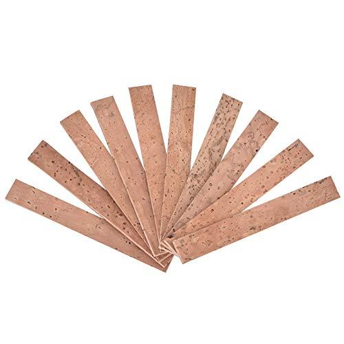 Jadeshay Fogli di Sughero,10 Pezzi Sughero Kit di Ricambio per Fogli per Giunti Clarinetto Accessori di Manutenzione Degli Strumenti Musicali, 81 * 11 * 2mm/3.2 * 0.4 * 0.08 inch