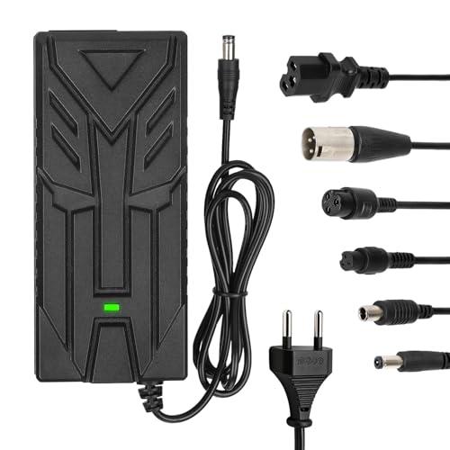 HPGAAVD 42V 2A Caricatore Monopattino Elettrico，Caricatore Hoverboard,36V Universale Carricatore batterie litio con 6 Connettori，Carica rapido per Hoverboard, Bici Equilibrata, Drifting Board,E-Bike