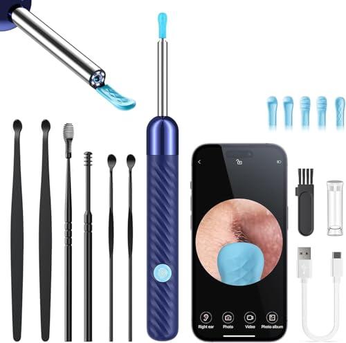 AOPICK Otoscopio Digitale, Pulisci Orecchie con Telecamera 1080P HD e 6 Luci LED, Pulitore Orecchie IP67 Impermeabile per PuliziaOrecchie, Compatibile con iPhone, iPad e Android (Adulti/Bambini)