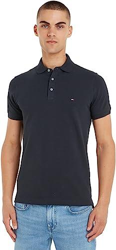 Tommy Hilfiger Maglietta Polo Maniche Corte Uomo 1985 Slim Fit, Blu (Desert Sky), 3XL
