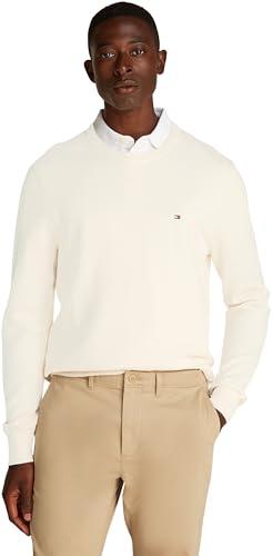 Tommy Hilfiger Uomo Pullover Essential Structure Crew Neck Regular Fit, Avorio (Ivory Petal), XXL