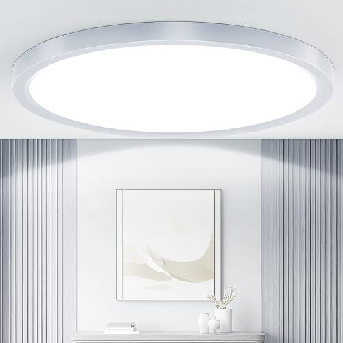 Taipow 18W 2448LM 6500K Plafoniera Led Soffitto Moderna, IP44 Lampada da Soffitto Rotonda per Garage Corridoio Bagno Camera da letto Cucina Seminterrato Ø22CM
