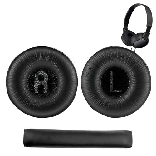 1 Paio Cuscinetti Cuffie e 1 Archetto di Ricambio per JBL Tune600 T500BT T450 T450BT JR300BT, (Non Compatibili con Tune600btnc) Copri Padiglioni Cuffie Universali 70mm con Memory Foam