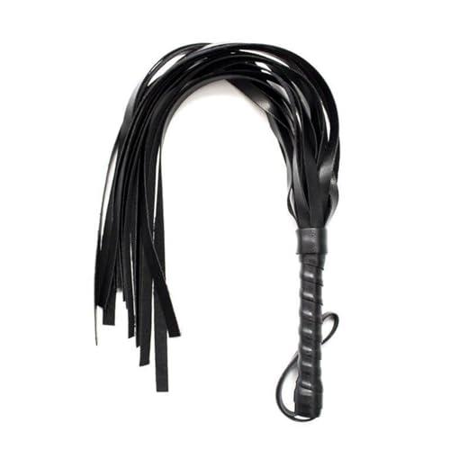 Mikiuly Frustino Equitazione Corto,Frusta per Domare in Pelle PU, Frusta da Equitazione,Outdoor Sports Portatile Antiscivolo Simil Pelle Frustino Cavallo,Frusta Antiscivolo per Cavallo,Nero