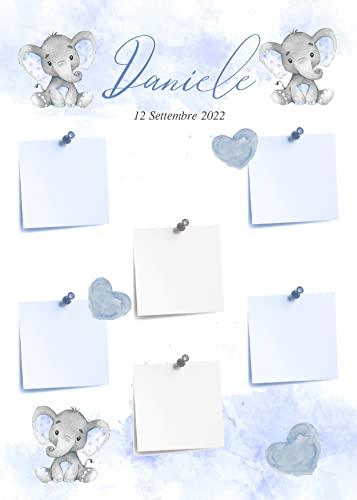 Tableau battesimo elefantino - tableau battesimo bimbo azzurro