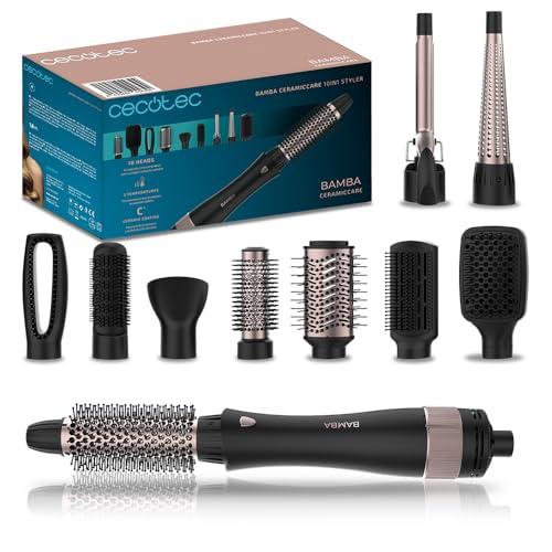 Cecotec Spazzola ad Aria CeramicCare 10in1 Styler. 1200 W, Liscia, Ondula, Dà volume e Asciuga, 10 Testine Intercambiabili, 3 Temperature e 2 Velocità, Rivestimento in Ceramica