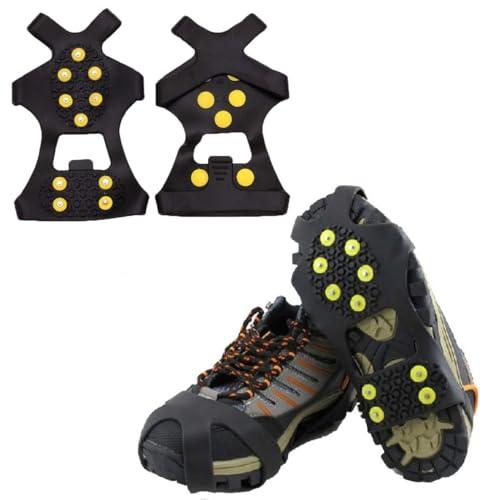 QeeHeng Tacchetti da Ghiaccio e Neve, Ramponi per Scarpe e Stivali, Tacchetti in Gomma per Uomini e Donne, Taglia M