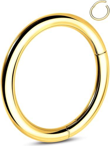 OUFER Titanio G23 Helix Piercing 16G Orecchio 5mm Cerchio Piccolo Trago Donna Oro Cliccatore