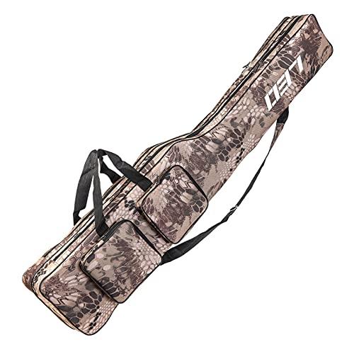 Achort Borsa da Pesca Portatile - Sacca Canna e Attrezzi Resistente allo Strappo - Rod Reel Bag Fishing Pole Carry Organizer (Camuffare)