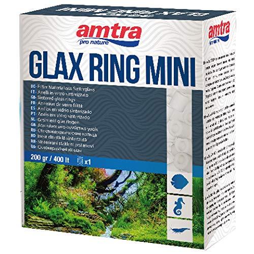 Amtra Glax Ring Mini - Materiale Filtrante per Acquario, Filtro Biologico per Acqua Dolce o Marina, Anelli in Vetro sinterizzato, Filtro Poroso, Formato 200g