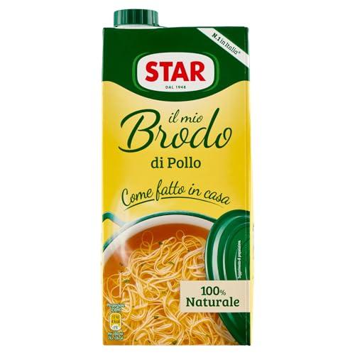 STAR Il Mio Brodo di Pollo, 1L, brodo liquido pronto, 100% naturale, senza conservanti, senza glutine e senza glutammato aggiunto, ottimo per risotto e zuppe.