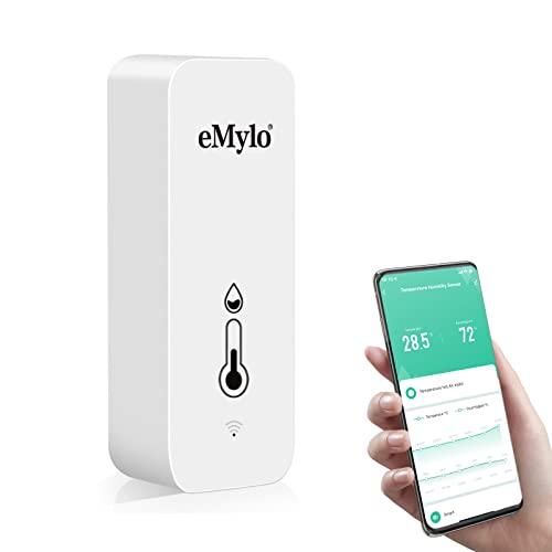 eMylo Termometro Igrometro Ambiente WiFi Interno, Tuya Digitale Sensore Temperatura con App Intelligente Registrazione Dati, Termometro Casa Misuratore Umidità Ambiente (1 Pack)