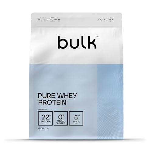 Bulk Pure Whey Proteine in Polvere | Lampone | 22g Proteine e 5g BCAA per dose | Basso contenuto di zuccheri | Supporta la crescita e il recupero muscolare | Facile da miscelare | 500g