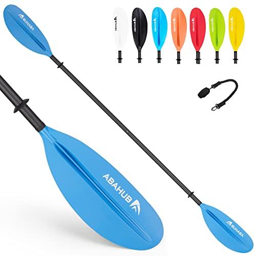 Abahub Pagaia Kayak Carbonio 2 Pezzi Doppia Remi Kayak Paddle 230cm con Linea di pagaie per Kayak Canottaggio Canoa, Albero in Carbonio, Lama di plastica Nero/Bianco/Rosso/Blu/Verde/Arancio/Giallo