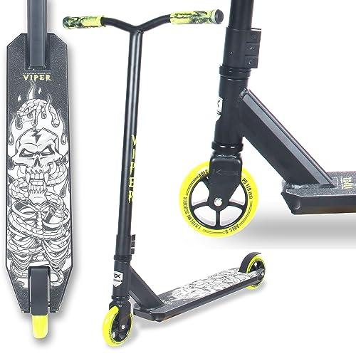 WeLLIFE Monopattini Freestyle Viper RGX – Manubrio HIC System, Ruote PU 110mm e Cerchi in Alluminio, Acrobatico per Adulti e Bambini