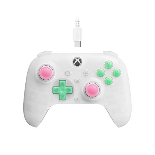 8Bitdo Ultimate Mini Wired Controller for Xbox with RGB Lighting Fire Ring, Hall Effect Joysticks and Triggers, for Xbox Series X|S, Xbox One, Windows 10/11 - Officially Licensed (Translucent White)