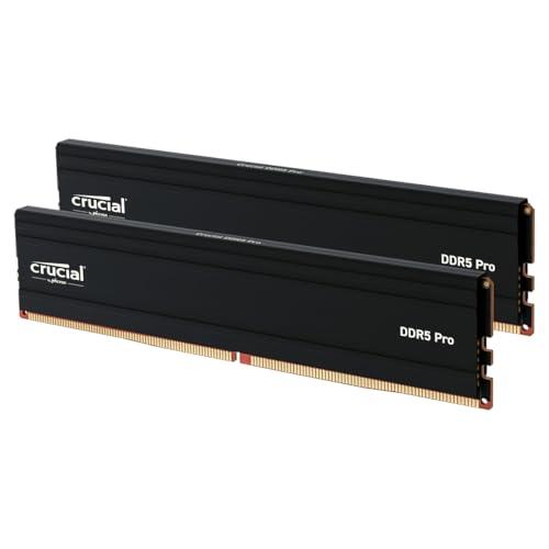 Crucial Pro RAM DDR5 48GB Kit (2x24GB) 6000MHz, Intel XMP 3.0 / AMD EXPO, Memoria PC RAM - CP2K24G60C48U5