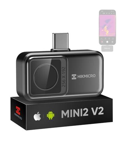 Termocamera HIKMICRO Mini2 V2 per Android/iOS, risoluzione IR 256×192, telecamera termica, SuperIR 512×384, supporta iPhone 15/16/17, 25Hz, porta USB-C/Lightning(Nessun accessorio)